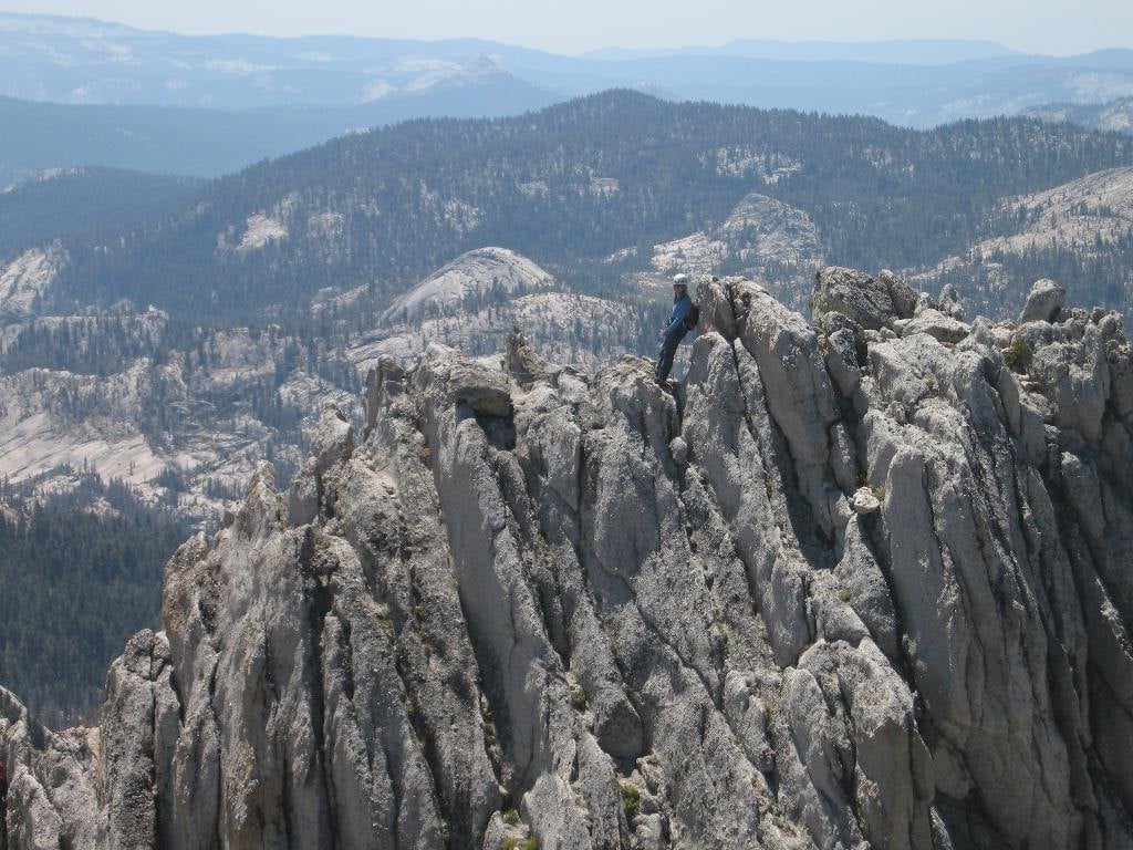 Limestone spires spread across a hillside
